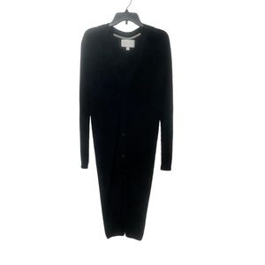 Brochu Walker Small 100% Cotton Long‎ Sleeve Black Long Button Down Sweater